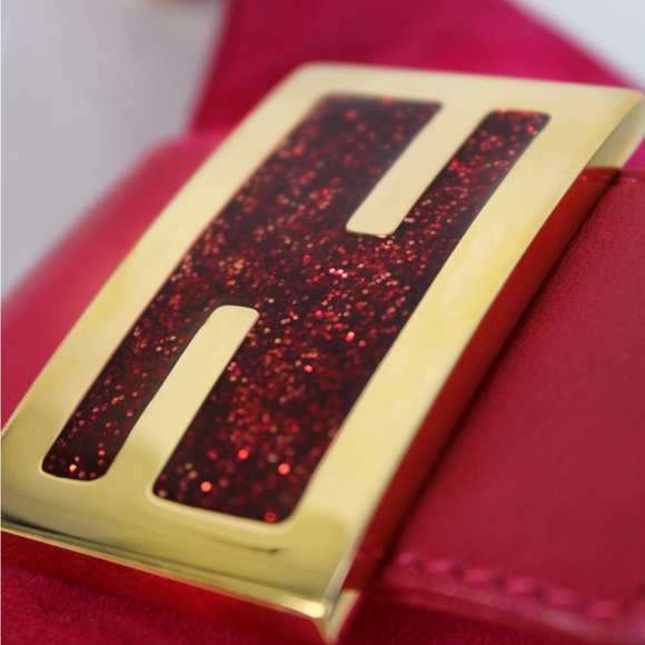 Fendi 💝 Pink Suede Mini Croissant Bag - Picture 8 of 10